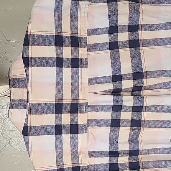 Carhartt Navy Cream Pink Plaid Rugged Flex Button Up Long Sleeve Shirt Loose Fit - Picture 9 of 14